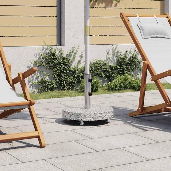 vidaXL Pied de parasol Granit 30 kg Rond Gris