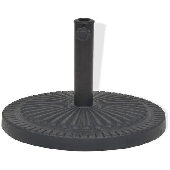 vidaXL Pied de parasol Résine Rond Noir 29 kg