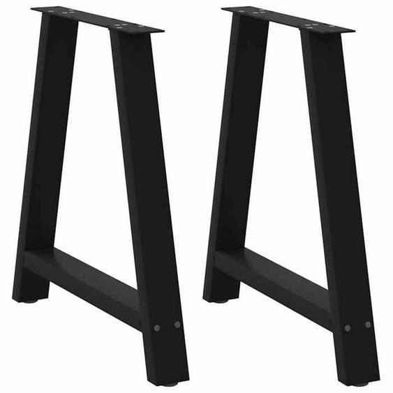 vidaXL Pieds de table basse forme de A 2 pcs noir 70x(72-73) cm acier, pied de table, pied de table en métal, pied de 4012852