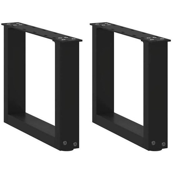 vidaXL Pieds de table basse forme de U 2 pcs noir 40x(30-31) cm acier 4013132