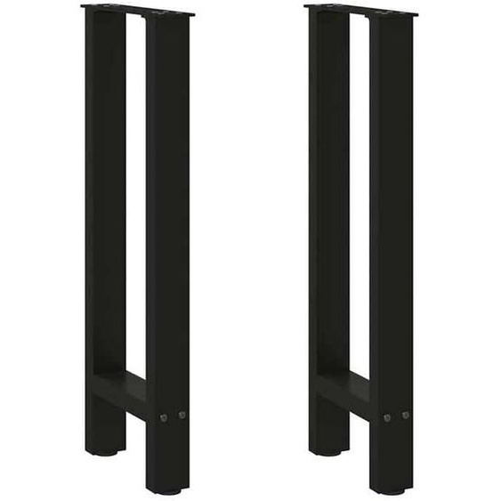 vidaXL Pieds de table basse noir 2 pcs 38x(72-73) cm acier 4013296