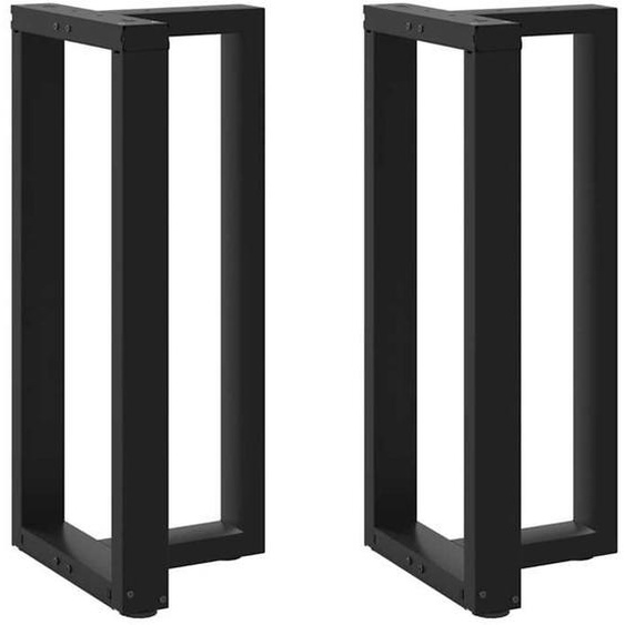 vidaXL Pieds de table de bar forme de T 2 pcs noir 50x35x(90-91) cm, pied de table, pied de table en métal, pied de meuble, 4013076