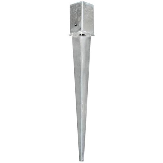 vidaXL Piquets de terre 12 pcs argent 8×8×76 cm Acier galvanisé