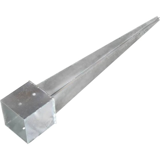 vidaXL Piquets de terre 2 pièces argenté 14×14×91 cm Acier galvanisé