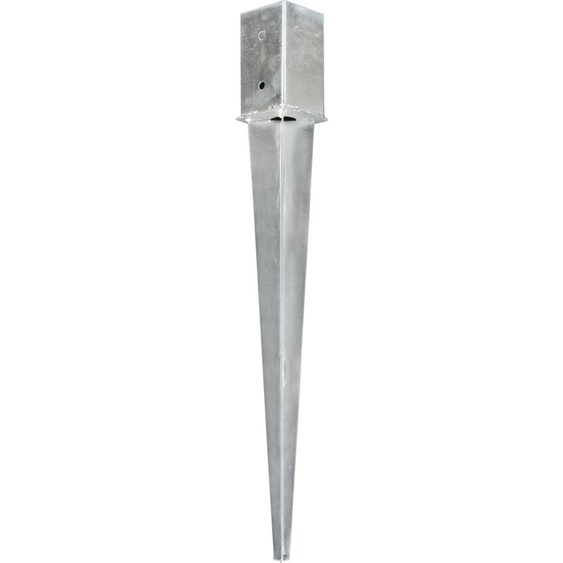 vidaXL Piquets de terre 2 pièces argenté 8×8×76 cm Acier galvanisé