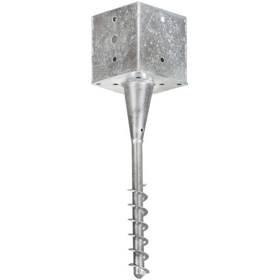 Piquets de terre 6 pcs Argenté 14×14×58 cm Acier galvanisé