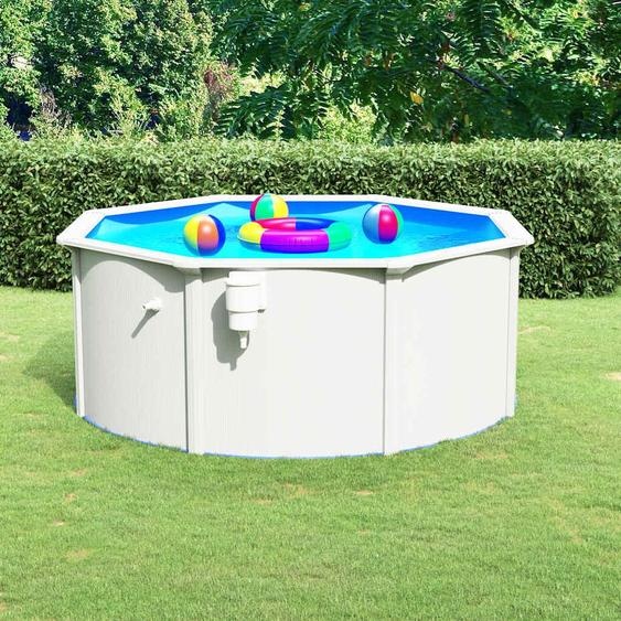vidaXL Piscine avec paroi en acier 300x120 cm Blanc