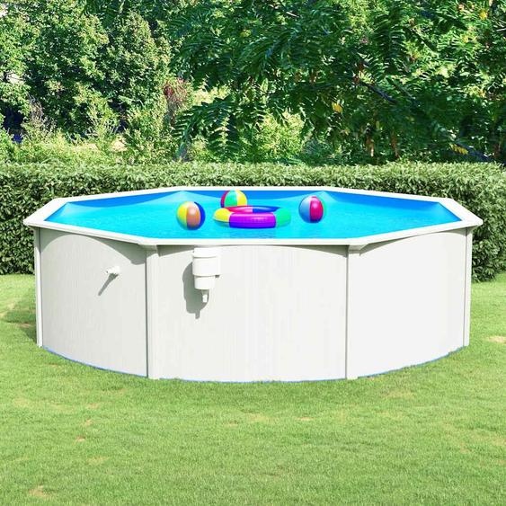 vidaXL Piscine avec paroi en acier ronde 460x120 cm Blanc