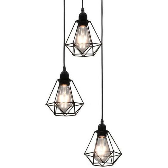 vidaXL Plafonnier 3 Ampoules Lampe Suspendue Luminaire Eclairage Intérieur Salon Hall dEntrée Chambre Salle à Manger Maison 281634