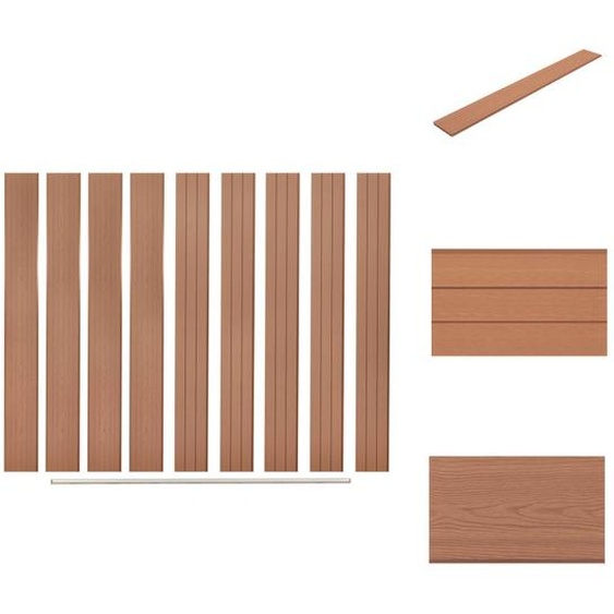 vidaXL Planches de clôture de rechange 9 pcs. WPC 170 cm Marron - Panneaux de clôture
