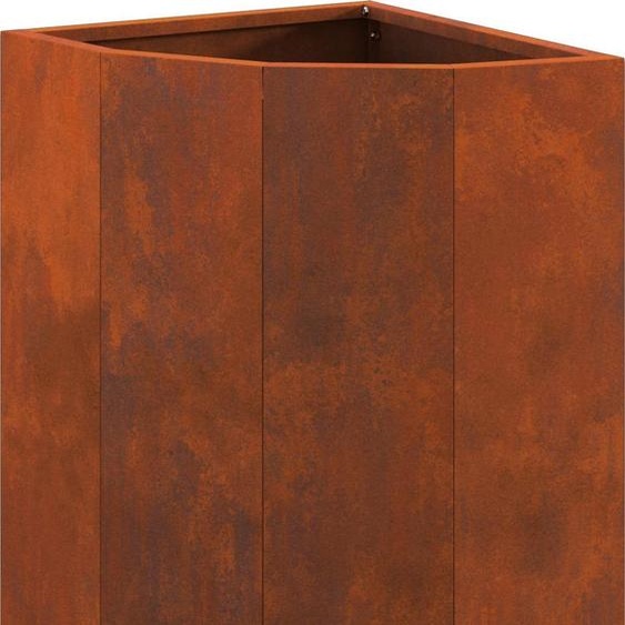 vidaXL Plante murale angulaire, aspect rouille, 30 x 30 x 50 cm, acier résistant aux intempéries