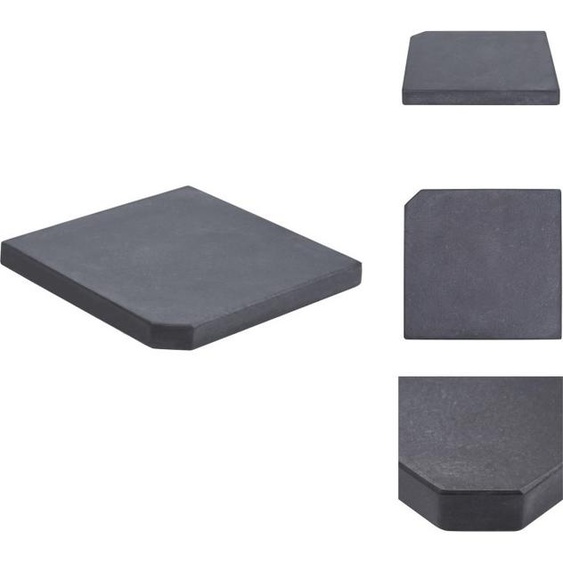 vidaXL Plateau lestant pour parasol Noir Granit Carré 25 kg - Support pour parasol