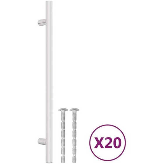 vidaXL Poignées de meubles 20 pcs. argent 192 mm acier inoxydable