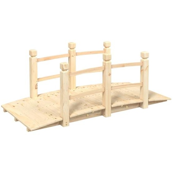 vidaXL Pont de jardin avec balustrade 150x67x56 cm bois massif épicéa