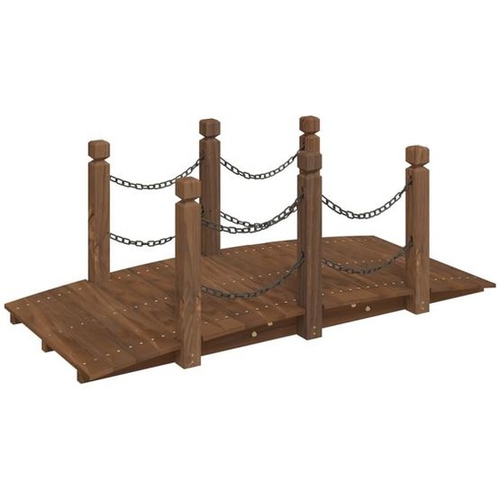 vidaXL Pont de jardin avec balustrade à chaîne 150x67x56 cm bois massif épicéa