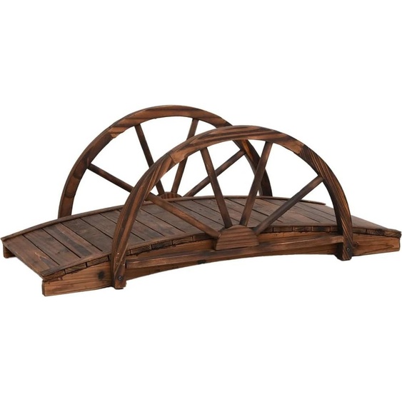 vidaXL Pont de jardin avec design de roue 99x50x38 cm bois massif sapin