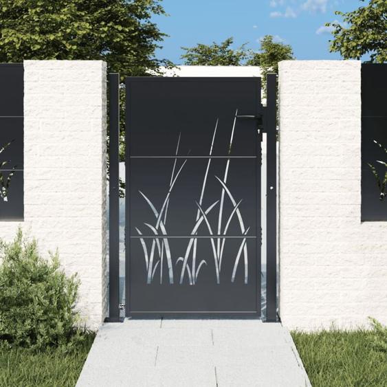 Portail de jardin anthracite 105x155cm acier conception dherbe Vidaxl