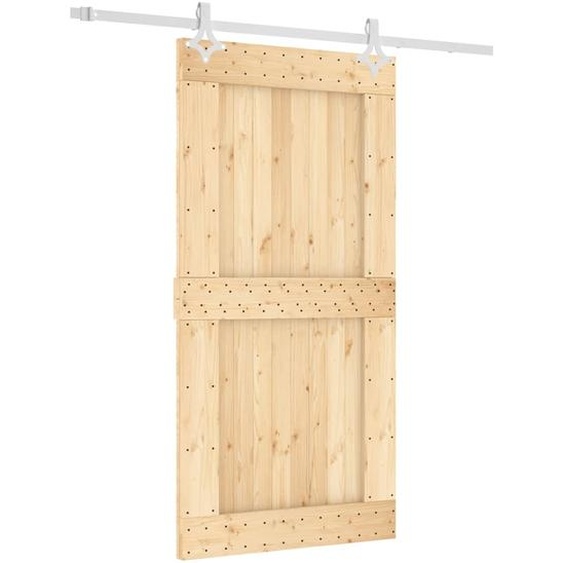 vidaXL Porte coulissante avec ferrure 100x210 cm Pin massif