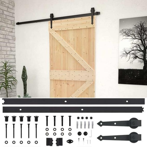 vidaXL Porte coulissante avec ferrure 100x210 cm pin massif
