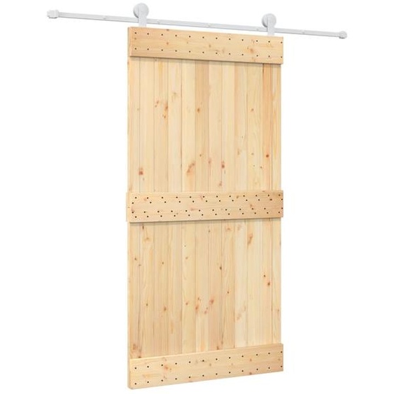 vidaXL Porte coulissante avec ferrure 100x210 cm Pin massif