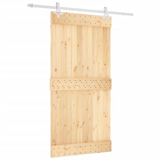 vidaXL Porte coulissante avec ferrure 100x210 cm Pin massif