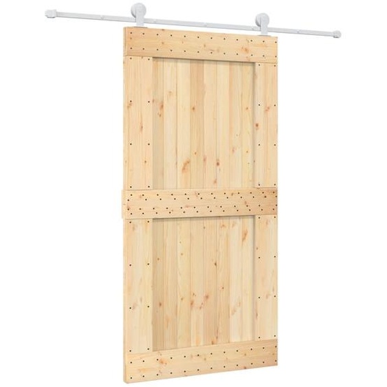 vidaXL Porte coulissante avec ferrure 100x210 cm Pin massif