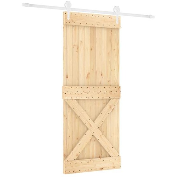 vidaXL Porte coulissante avec ferrure 100x210 cm Pin massif