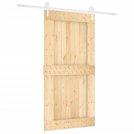 vidaXL Porte coulissante avec ferrure 100x210 cm Pin massif