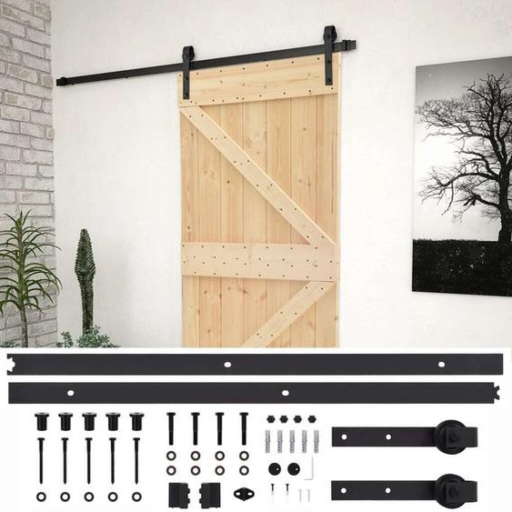 vidaXL Porte coulissante avec ferrure 100x210 cm pin massif