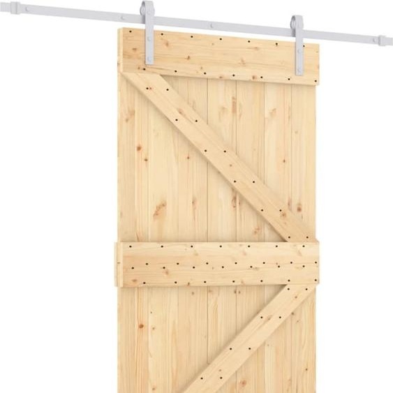 vidaXL Porte coulissante avec ferrure 100x210 cm Pin massif
