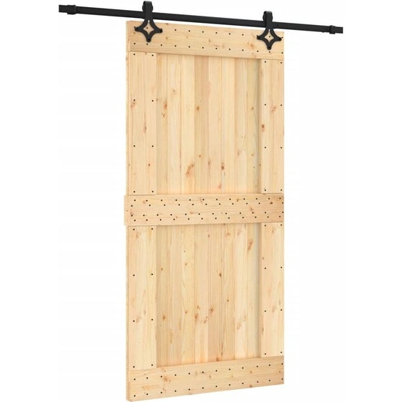 vidaXL Porte coulissante avec ferrure 100x210 cm Pin massif