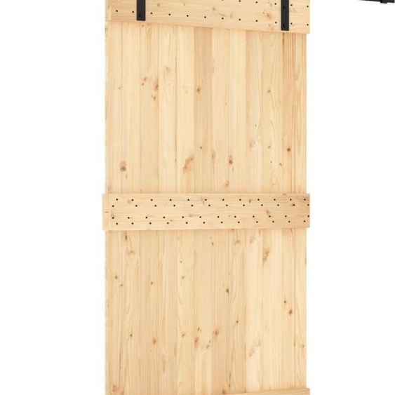vidaXL Porte coulissante avec ferrure 100x210 cm Pin massif