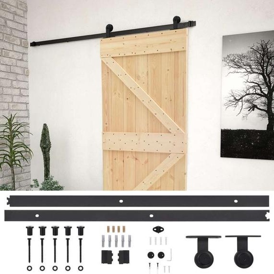 vidaXL Porte coulissante avec ferrure 100x210 cm pin massif