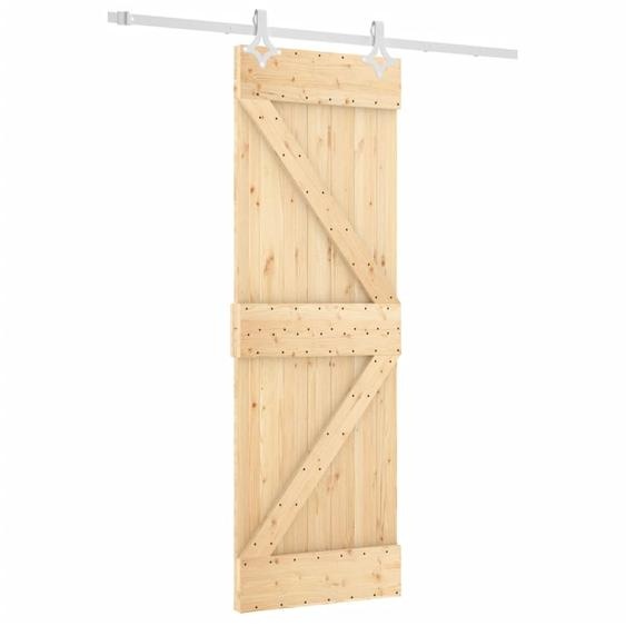 vidaXL Porte coulissante avec ferrure 70x210 cm Pin massif