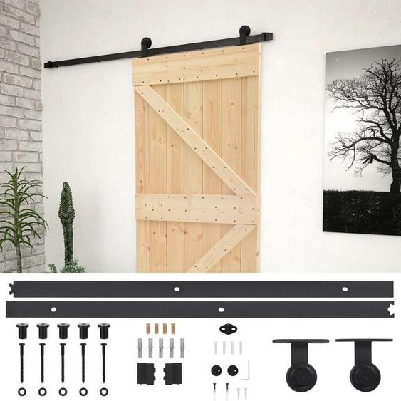 vidaXL Porte coulissante avec ferrure 80x210 cm Pin massif