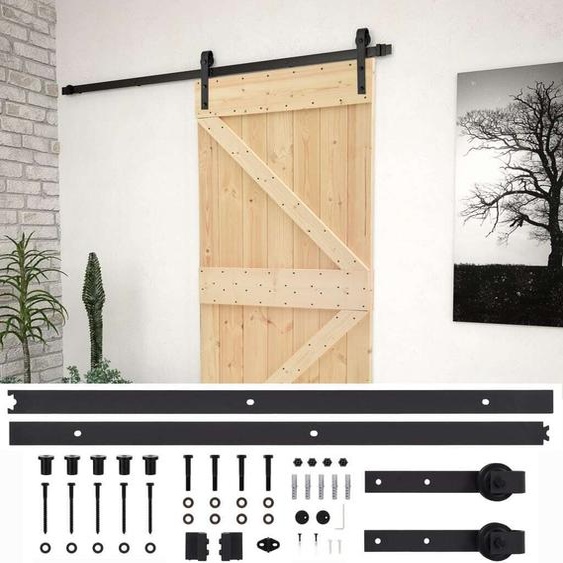 vidaXL Porte coulissante avec ferrure 80x210 cm Pin massif
