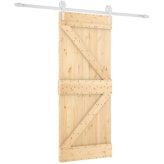 vidaXL Porte coulissante avec ferrure 85x210 cm Pin massif