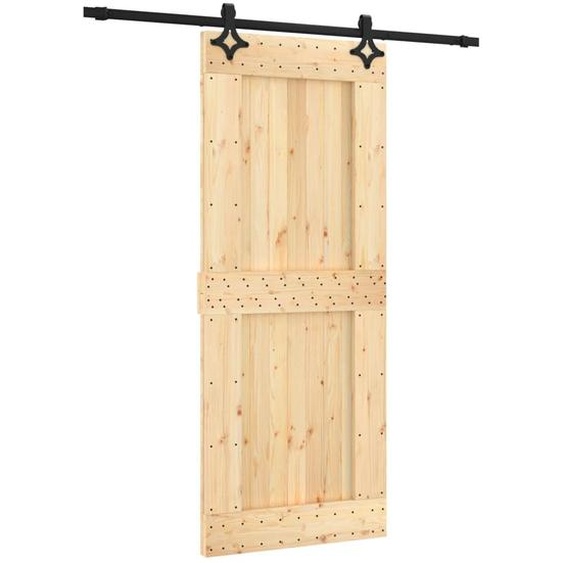 vidaXL Porte coulissante avec ferrure 85x210 cm Pin massif