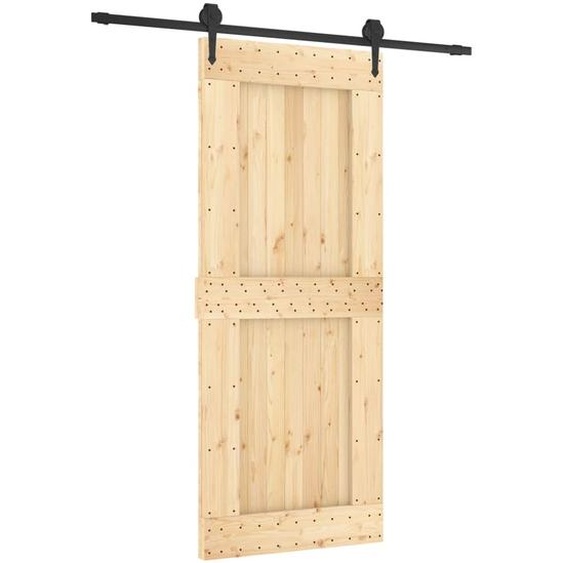vidaXL Porte coulissante avec ferrure 85x210 cm Pin massif