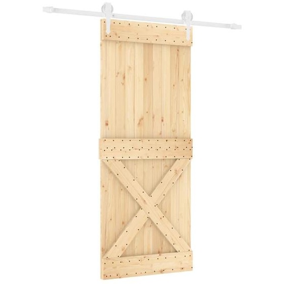 vidaXL Porte coulissante avec ferrure 85x210 cm Pin massif