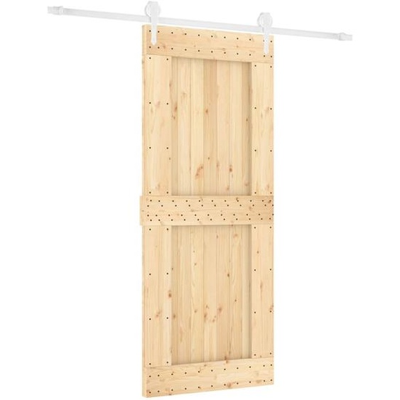 vidaXL Porte coulissante avec ferrure 85x210 cm Pin massif