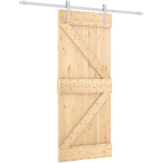 vidaXL Porte coulissante avec ferrure 85x210 cm Pin massif