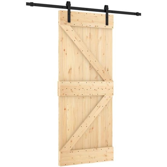 vidaXL Porte coulissante avec ferrure 85x210 cm Pin massif