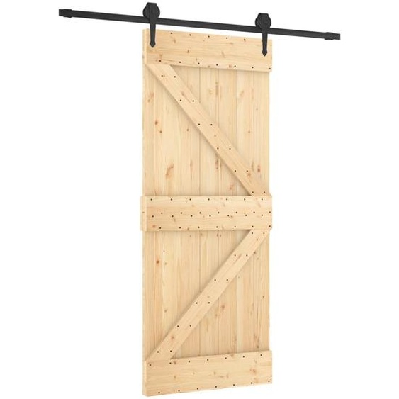 vidaXL Porte coulissante avec ferrure 85x210 cm Pin massif