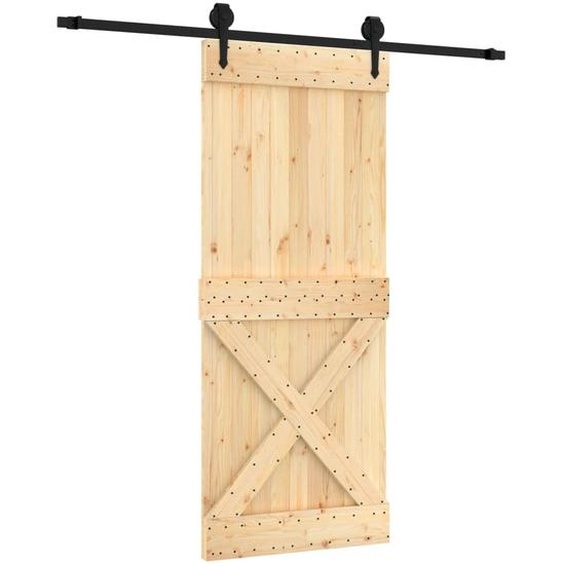 vidaXL Porte coulissante avec ferrure 85x210 cm Pin massif