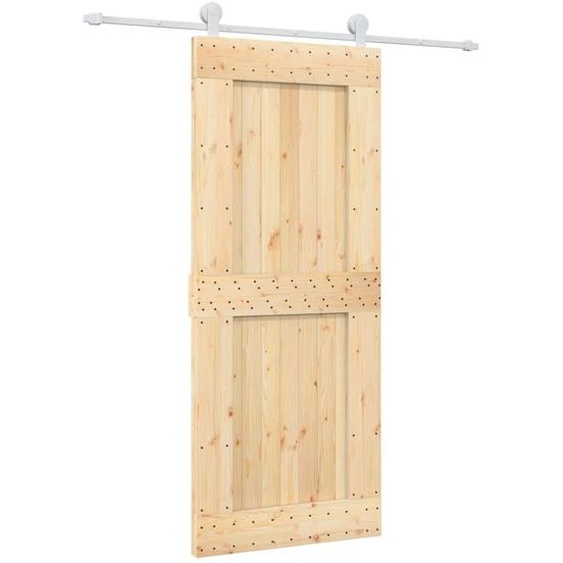 vidaXL Porte coulissante avec ferrure 85x210 cm Pin massif