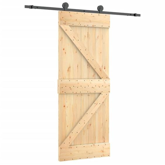 vidaXL Porte coulissante avec ferrure 85x210 cm Pin massif