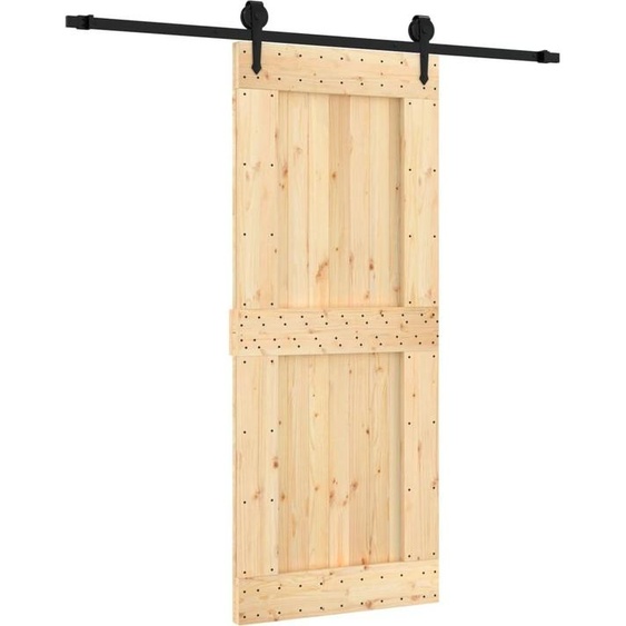 vidaXL Porte coulissante avec ferrure 85x210 cm Pin massif