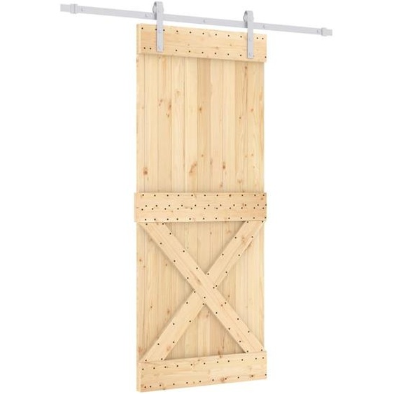 vidaXL Porte coulissante avec ferrure 85x210 cm Pin massif