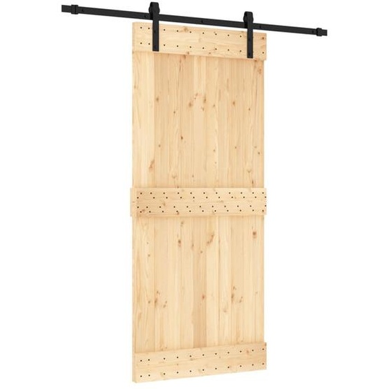 vidaXL Porte coulissante avec ferrure 90x210 cm Pin massif